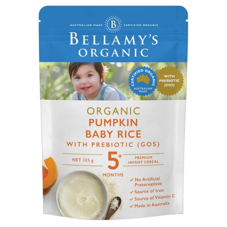 澳洲BELLAMY贝拉米有机南瓜米糊 辅食125g 5个月+